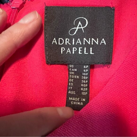 NWT! Adrianna Papell gauzy crepe cold shoulder dress in guava - Picture 6 of 13